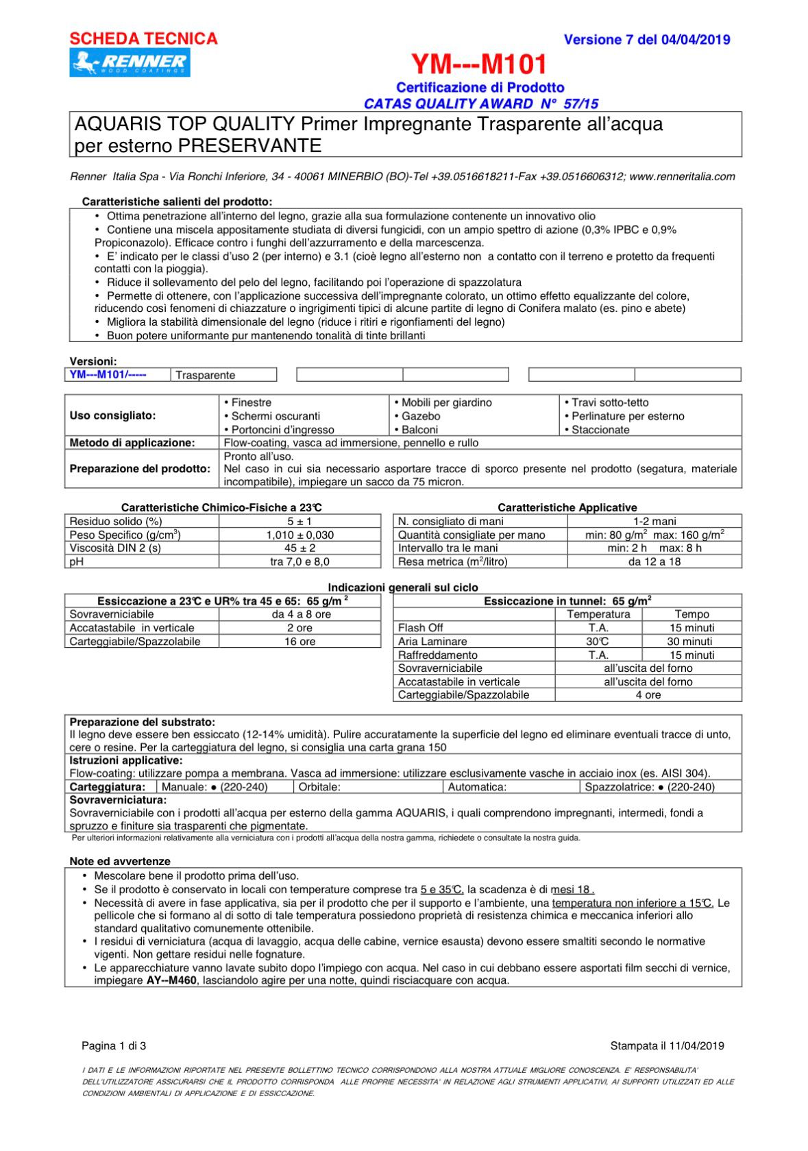 RENNER PRIMER PRESERVANTE PER IL LEGNO PER ESTERNO 25KG YM---M101/-----IT51 - immagine 2