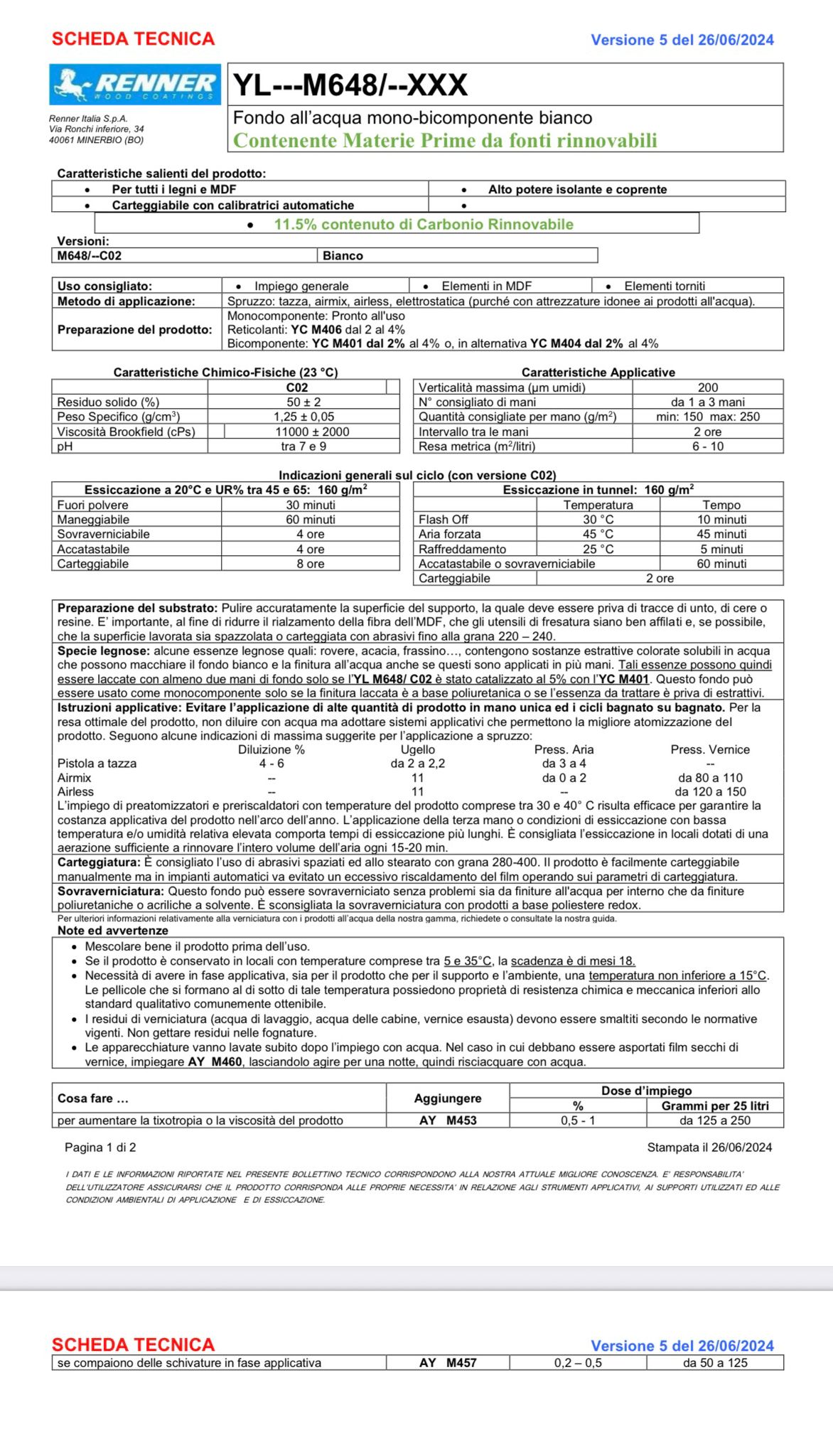 RENNER FONDO ALL'ACQUA BIANCO X INTERNO 5 LT YL---M648/--C026 - immagine 2