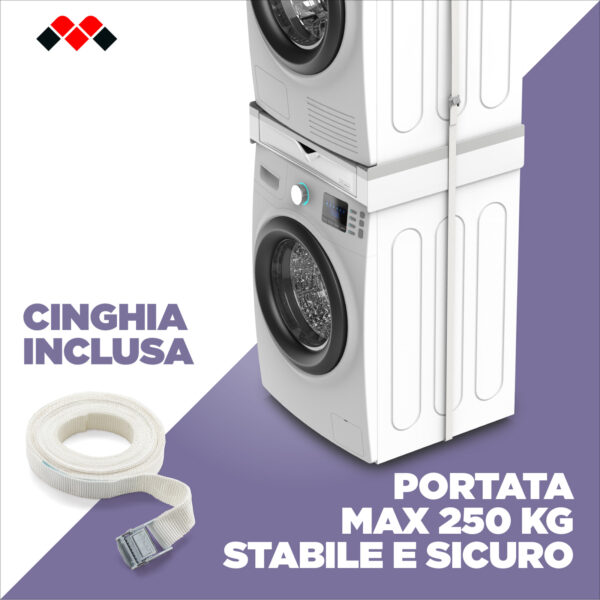 KIT SOVRAPPOSIZIONE TORRE DUO LAVAT/ASCIUG MELICONI 656123 - immagine 6