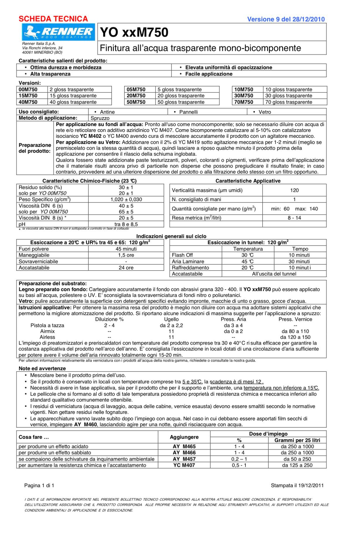 RENNER FINITURA ACQUA MONO-BICOMPONENTE YO-20M750/--09 1KG - immagine 2
