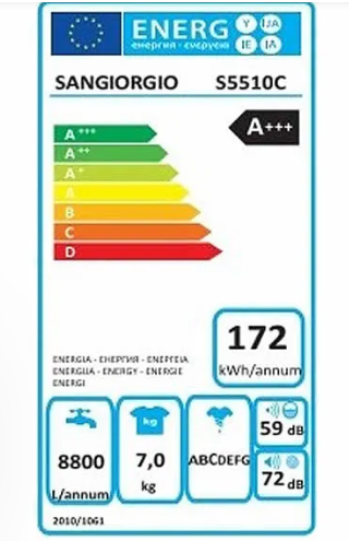 SANGIORGIO LAVATRICE 7 KG MOD. S5510C MECC. 1000G A+++ - immagine 3