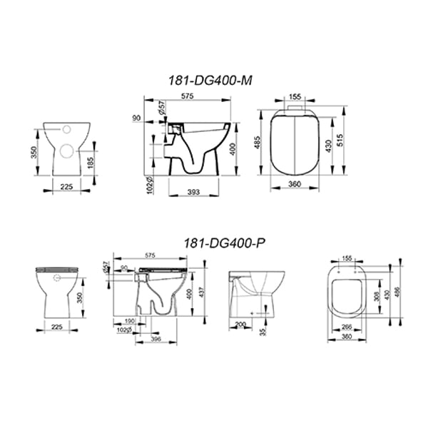 VASO GEMMA2 SCARICO A PARETE BIANCO - immagine 3