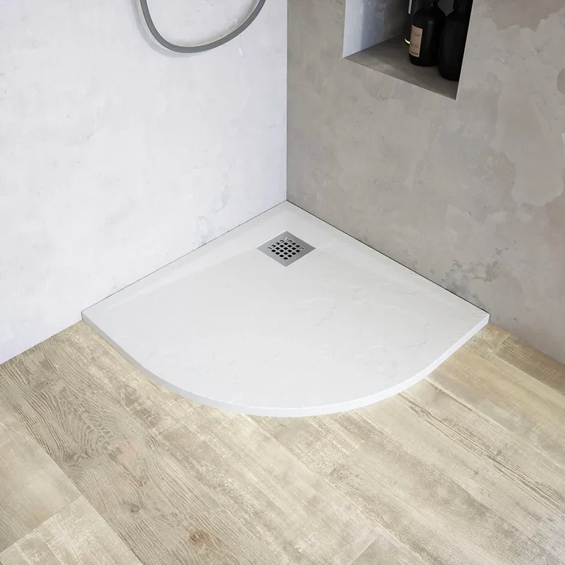 PIATTO DOCCIA STONE 80X80 H3 BIANCO SEMICIRCOLARE - immagine 2