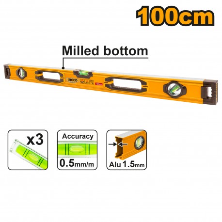 LIVELLA 100CM 3 BOLLE INGCO - immagine 2