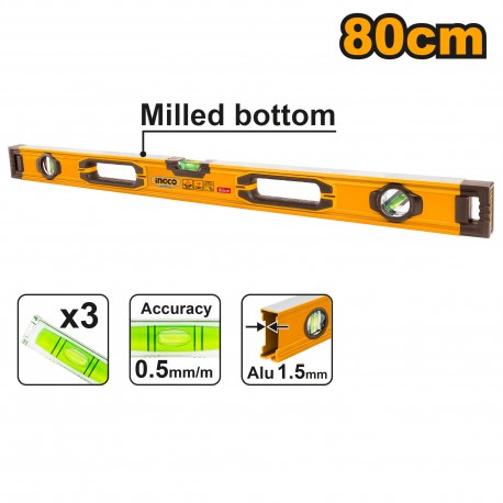 LIVELLA 80CM 3 BOLLE INGCO - immagine 2