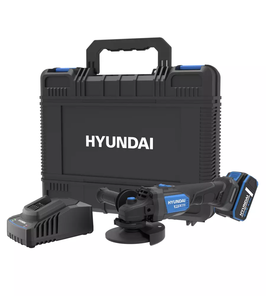 SMERIGLIATRICE ANGOLARE 125MM 1 BATT. + CARIC. 20V HYUNDAI ART.25859 - immagine 3