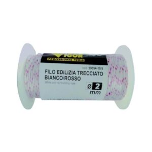 LENZA FILO EDILIZIA TRECCIATO BIANCO/ROSSO VIGOR 200M