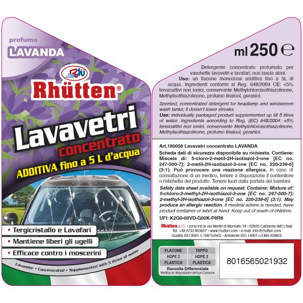RHUTTEN LAVAVETRI CONCENTRATO LAVANDA 250ML - immagine 2