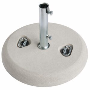 BASE OMBRELLONE TONDA IN CEMENTO BIANCO KG35 TUBO D50