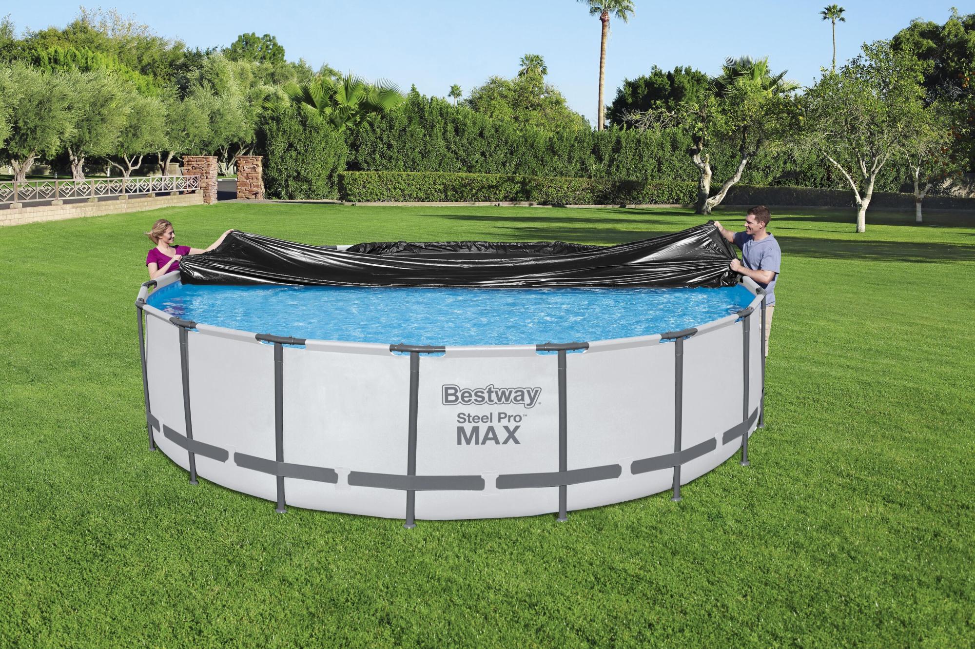 TELO COPRIPISCINA FRAME ROTONDO DA 488 A 549 CM BESTWAY - immagine 4