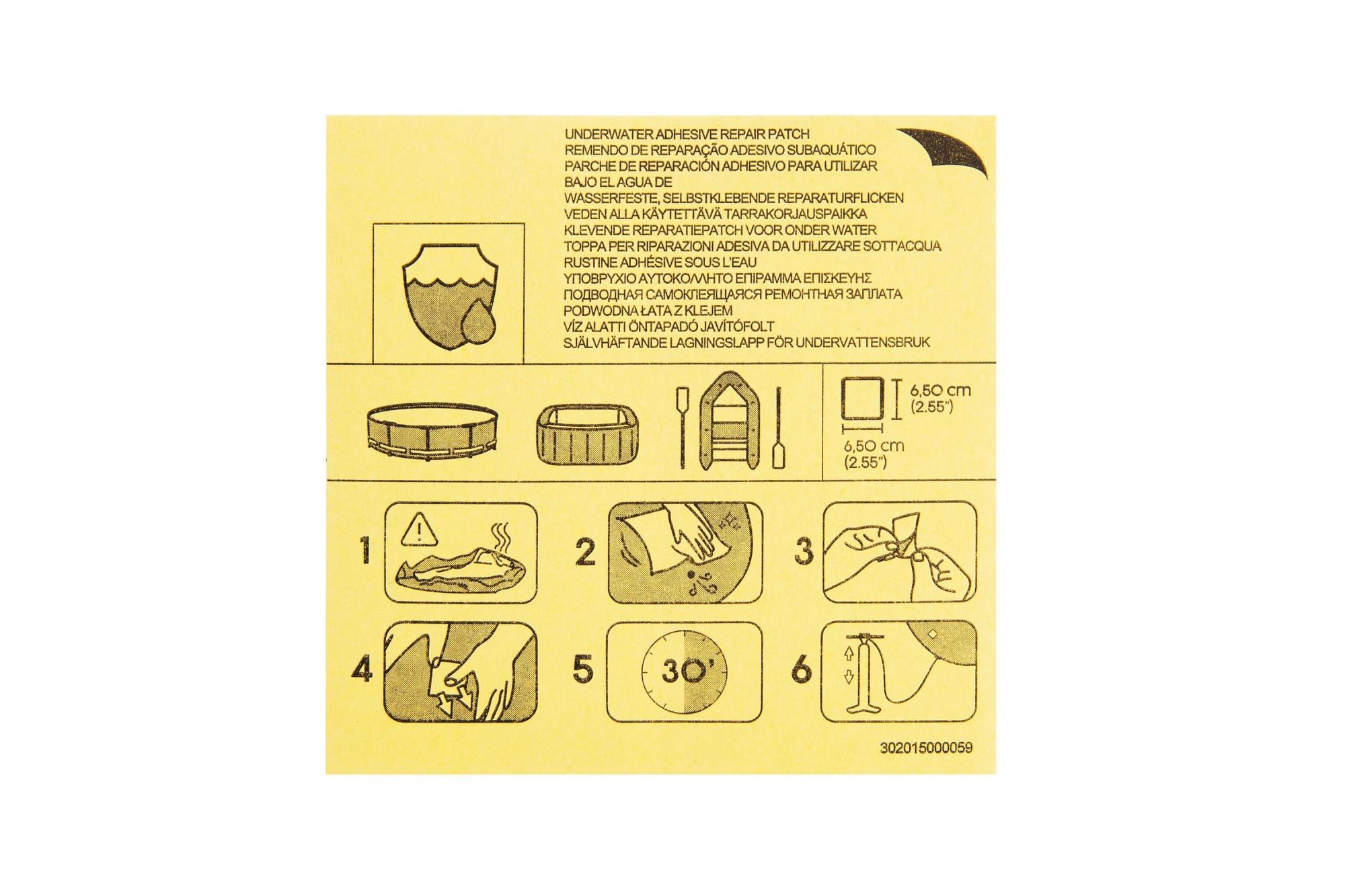 TOPPE DI RIPARAZIONE BESTWAY SUBACQUEE DA 6,5X6,5 CM