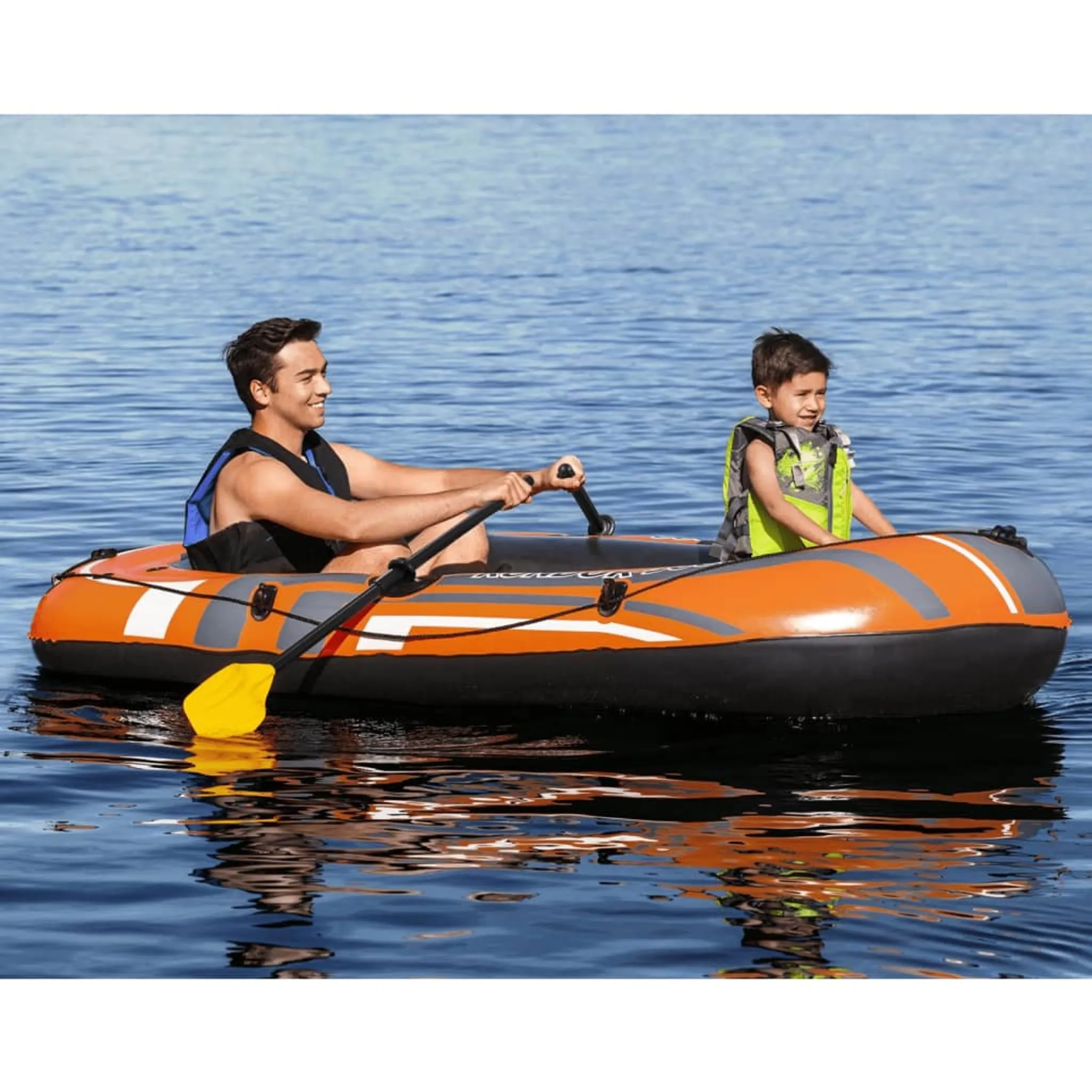 SET CANOTTO BESTWAY CON REMI CONDOR 3000 ELITE 232X115 CM ARANCIONE - immagine 6