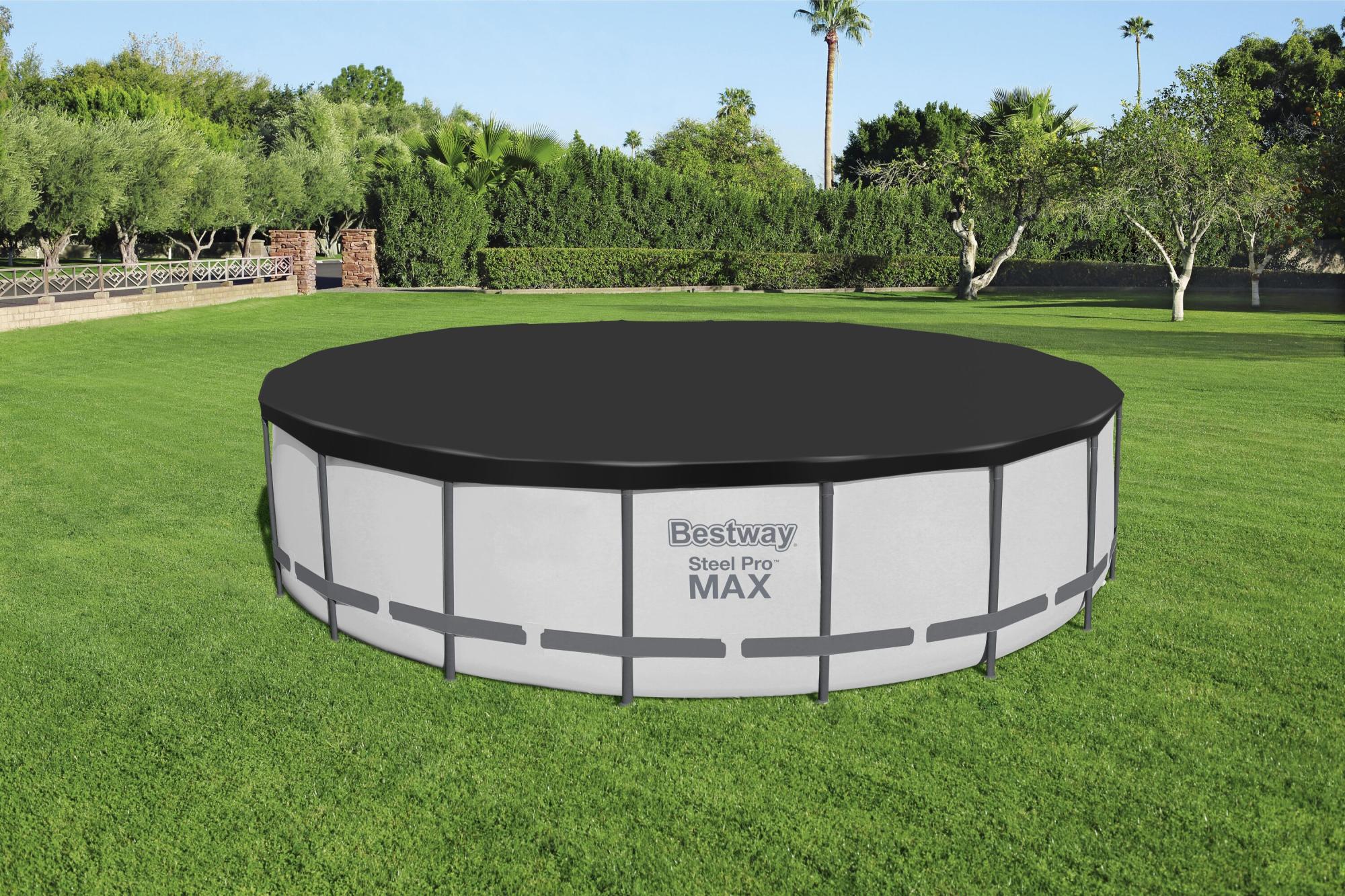 TELO COPRIPISCINA FRAME ROTONDO DA 488 A 549 CM BESTWAY - immagine 5