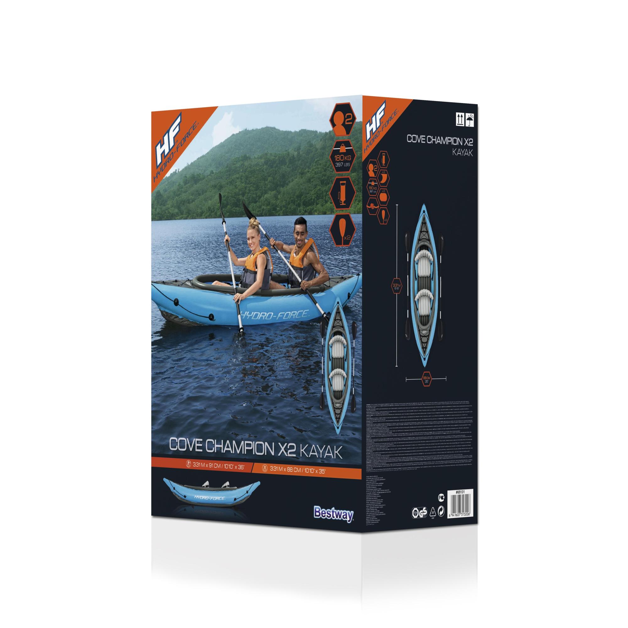 KAYAK BESTWAY GONFIABILE COVE CHAMPION 2 POSTI 331X88 CM - immagine 7
