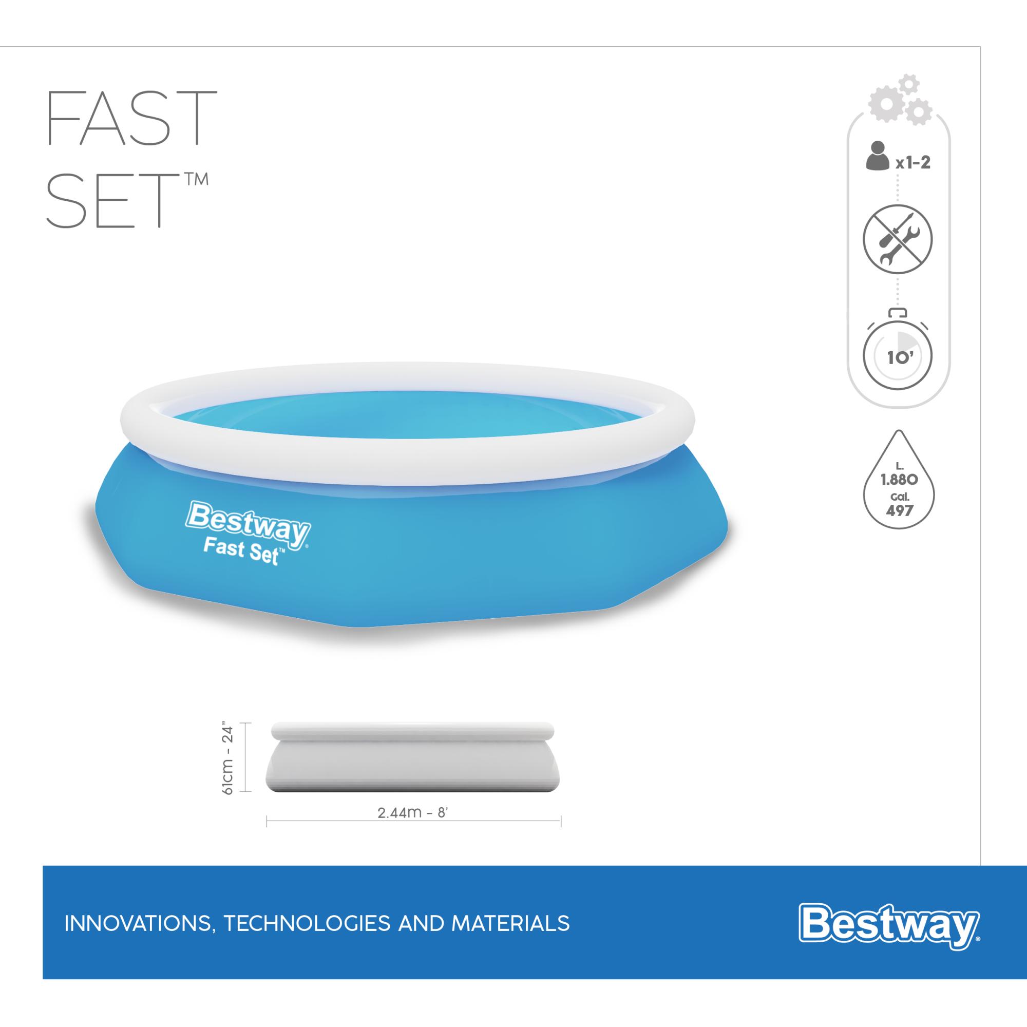 PISCINA BESTWAY FAST SET GONFIABILE 244X61 CM - immagine 4