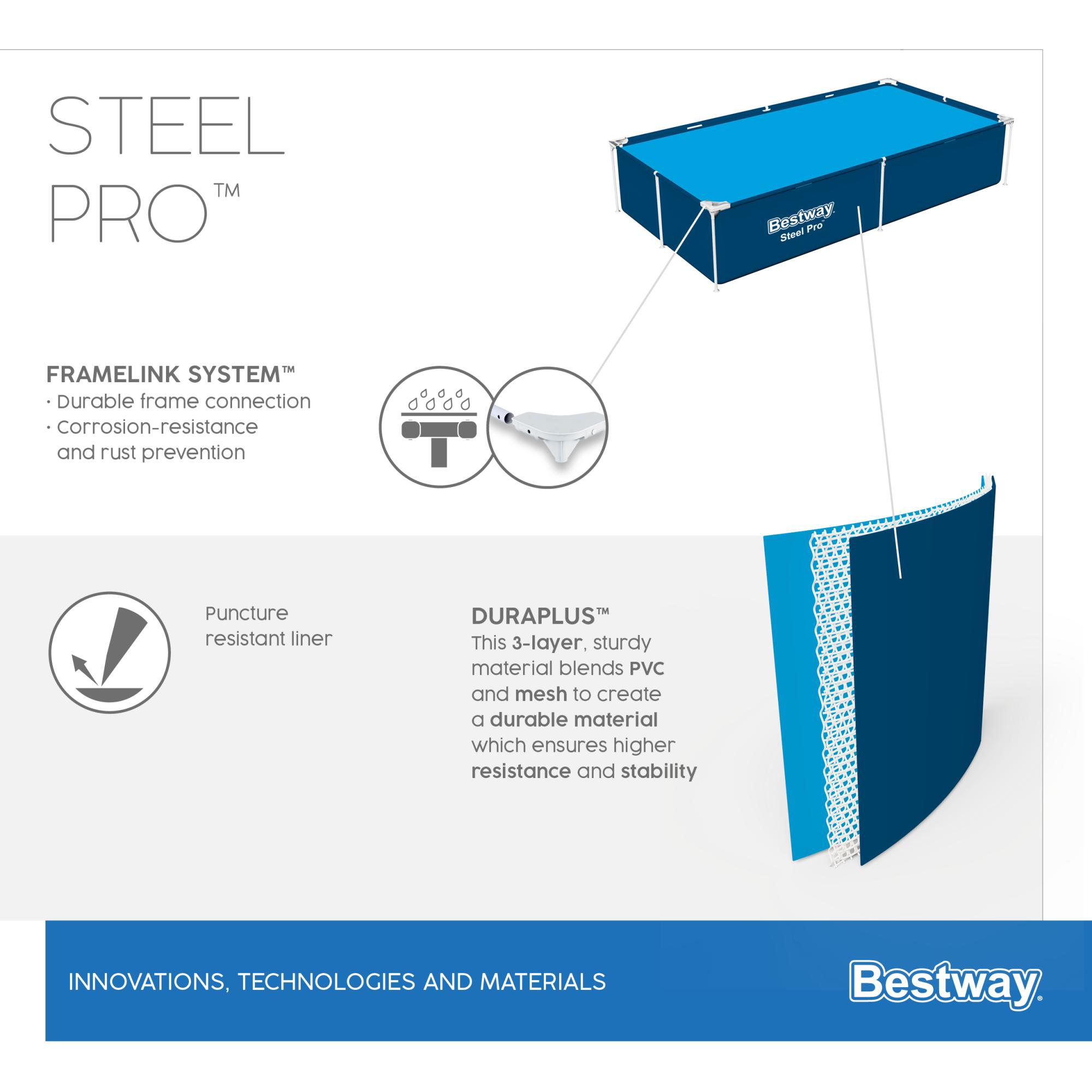 PISCINA BESTWAY STEEL PRO 221X150X43 CM 1200LT - immagine 5