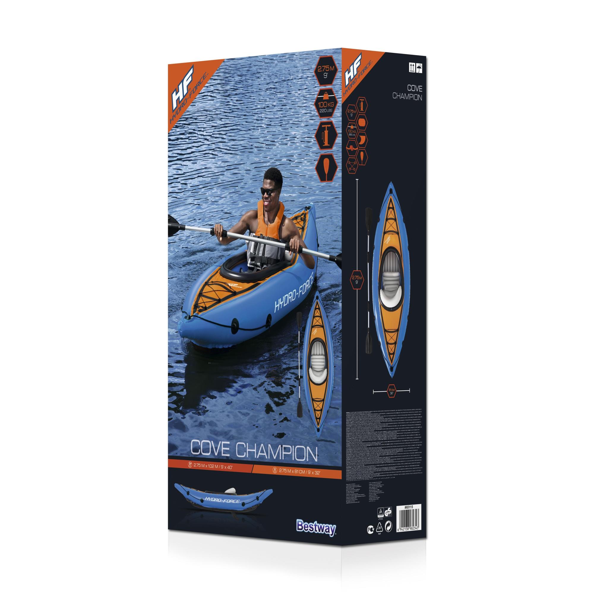 KAYAK BESTWAY GONFIABILE COVE CHAMPION 1 POSTI 275X81 CM - immagine 4