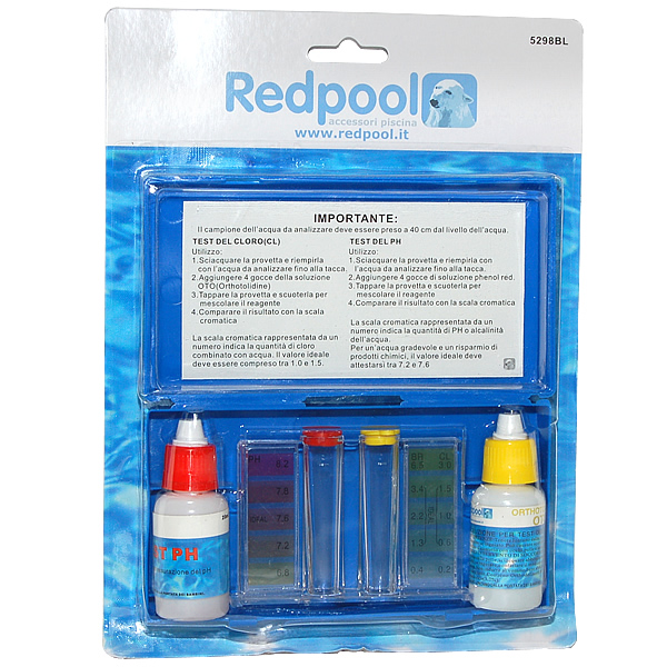 POOL TESTER CHLORINE/PH A GOCCE REDPOOL 5298BL