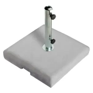 BASE OMBRELLONE QUADRATA CEMENTO BIANCO 50X50 TUBO D52