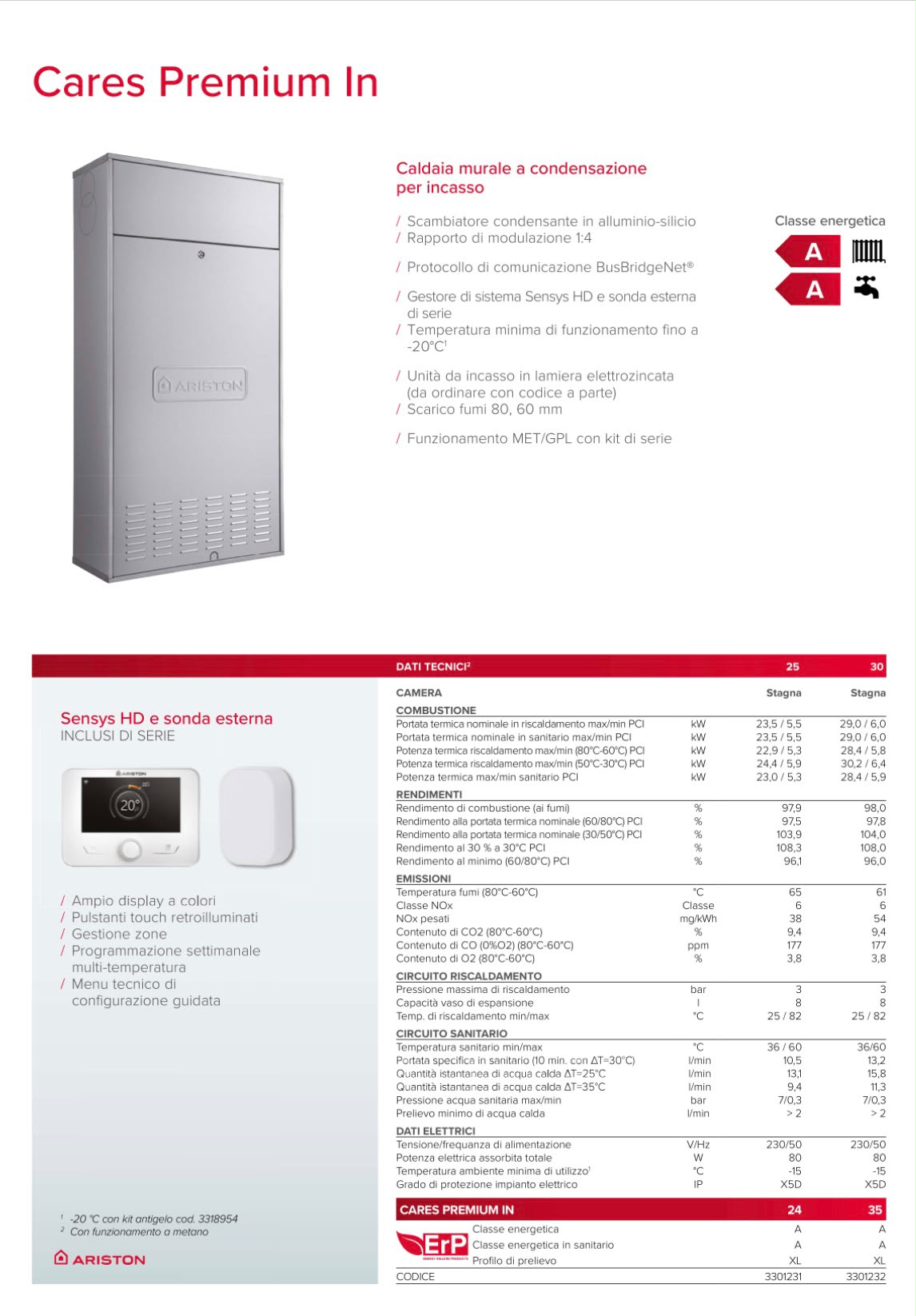 ARISTON CALDAIA CARES PREMIUM IN 25 METANO 3301231 - immagine 3