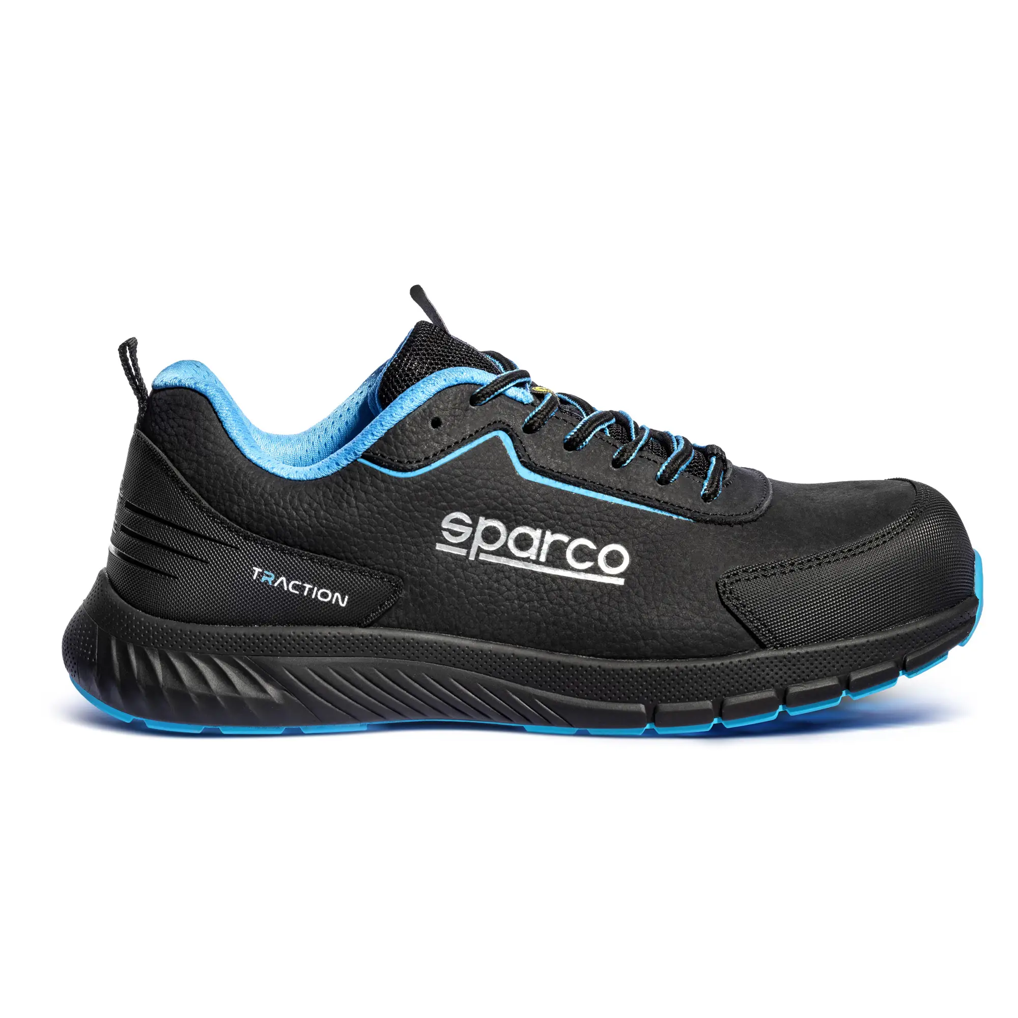 SCARPA ANTINFORTUNISTICA TRACTION NUBUCK TAKUMA S3S NERO/CELESTE BASSA SPARCO - immagine 3