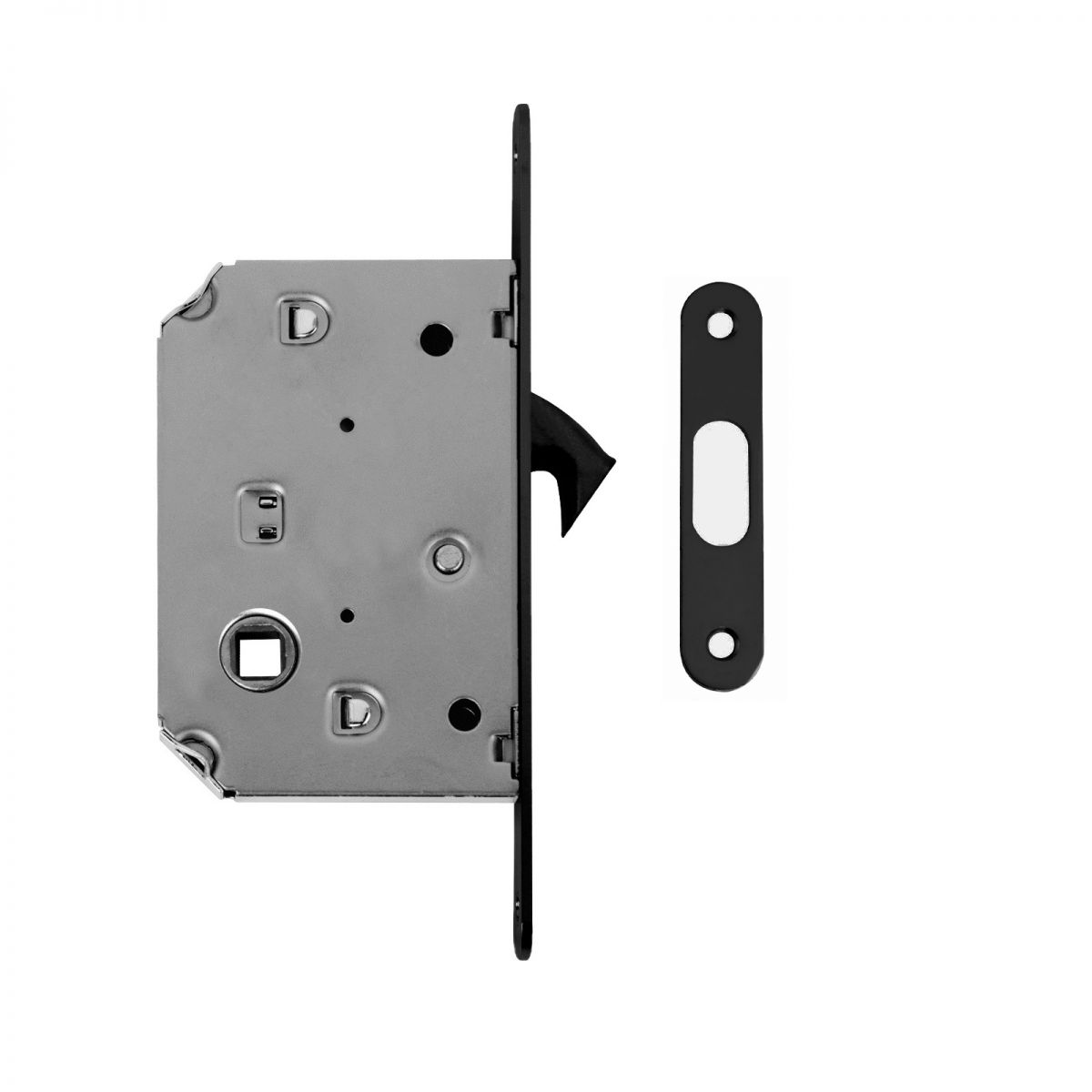 KIT TONDO PER PORTE SCORREVOLI NERO CON SERRATURA E GANCIO E0262N70 - immagine 5