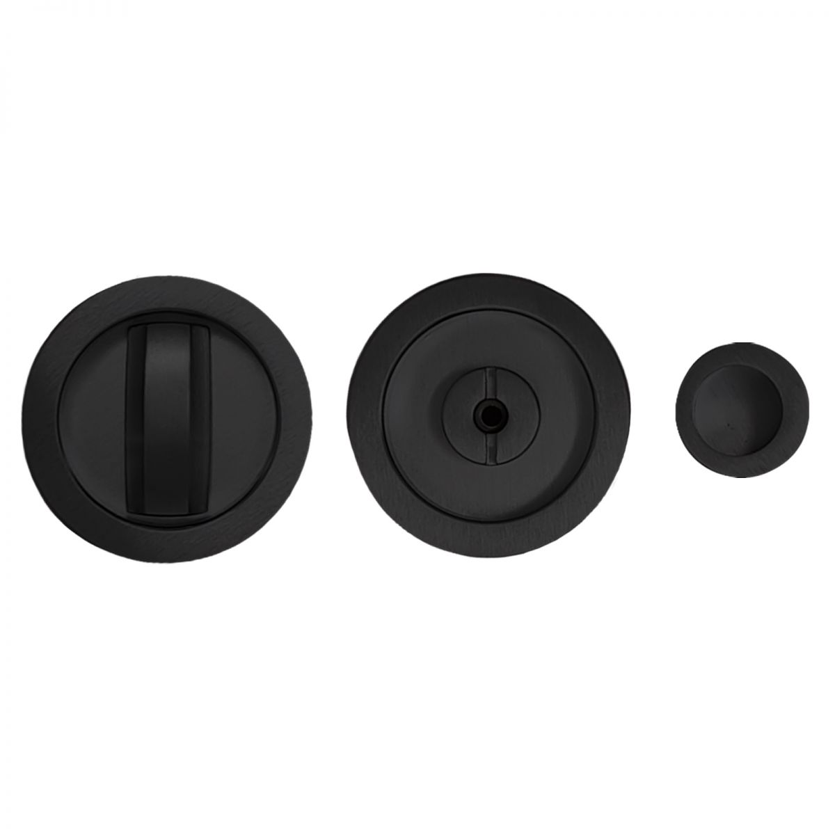 KIT TONDO PER PORTE SCORREVOLI NERO CON SERRATURA E GANCIO E0262N70 - immagine 4
