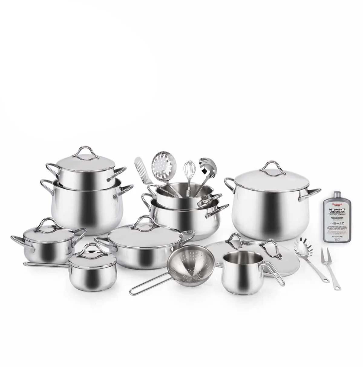BARAZZONI BATTERIA MEDITERRANEA ACCIAIO INOX 24 PZ "B" COD. 29292405