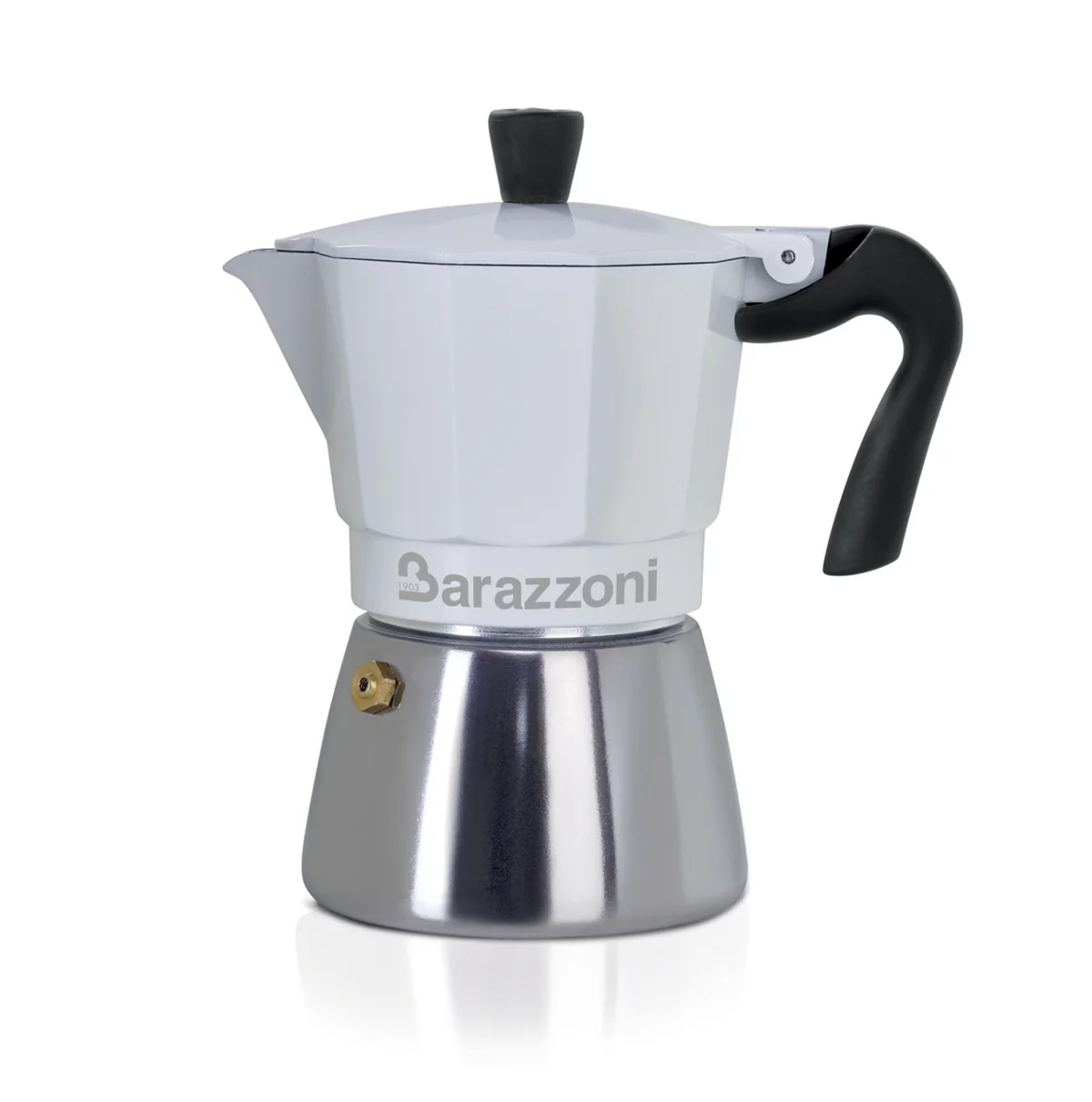 BARAZZONI CAFFETTIERA ALLUMINIO IBRIDA BIANCA 3 TAZZE COD. 830005103